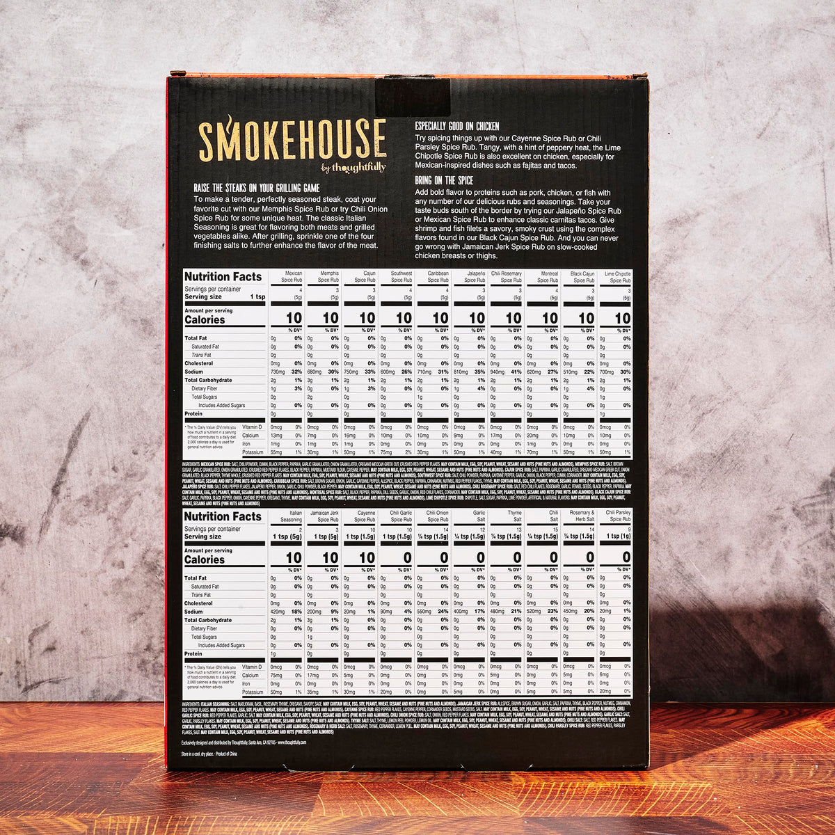 Smokehouse by Thoughtfully Ultimate Grilling Spice Set, Grill Seasoning Gift Set Flavors Include Chili Garlic, Rosemary and Herb, Lime Chipotle, Cajun Seasoning and More, Pack of 20
