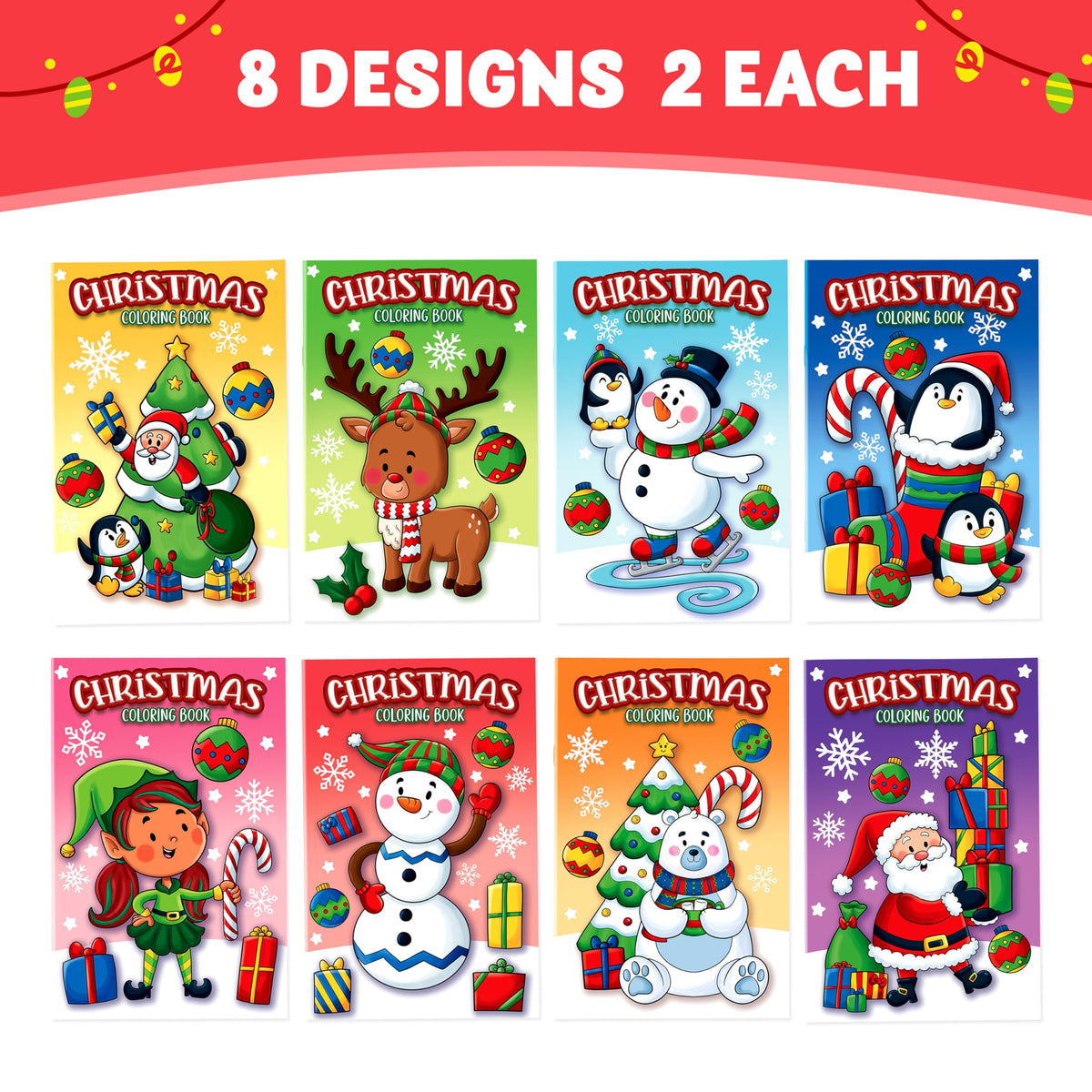 JOYIN 16 Pcs Christmas Coloring Book Books for Kids, Stocking Stuffers Xmas Party Favors Christmas Party Supplies Christmas Presents Mini Books Classroom Games Kids Christmas Goodie Bag Fillers