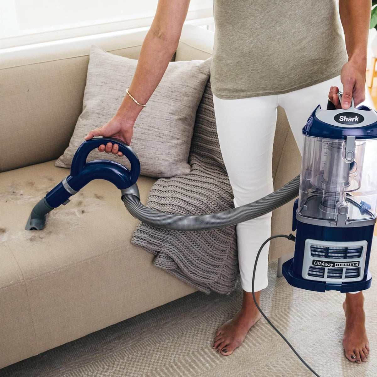 Shark NV360 Navigator Lift-Away Vacuum - Powerful Suction for Multi-Surface Cleaning | Blue, Renewed