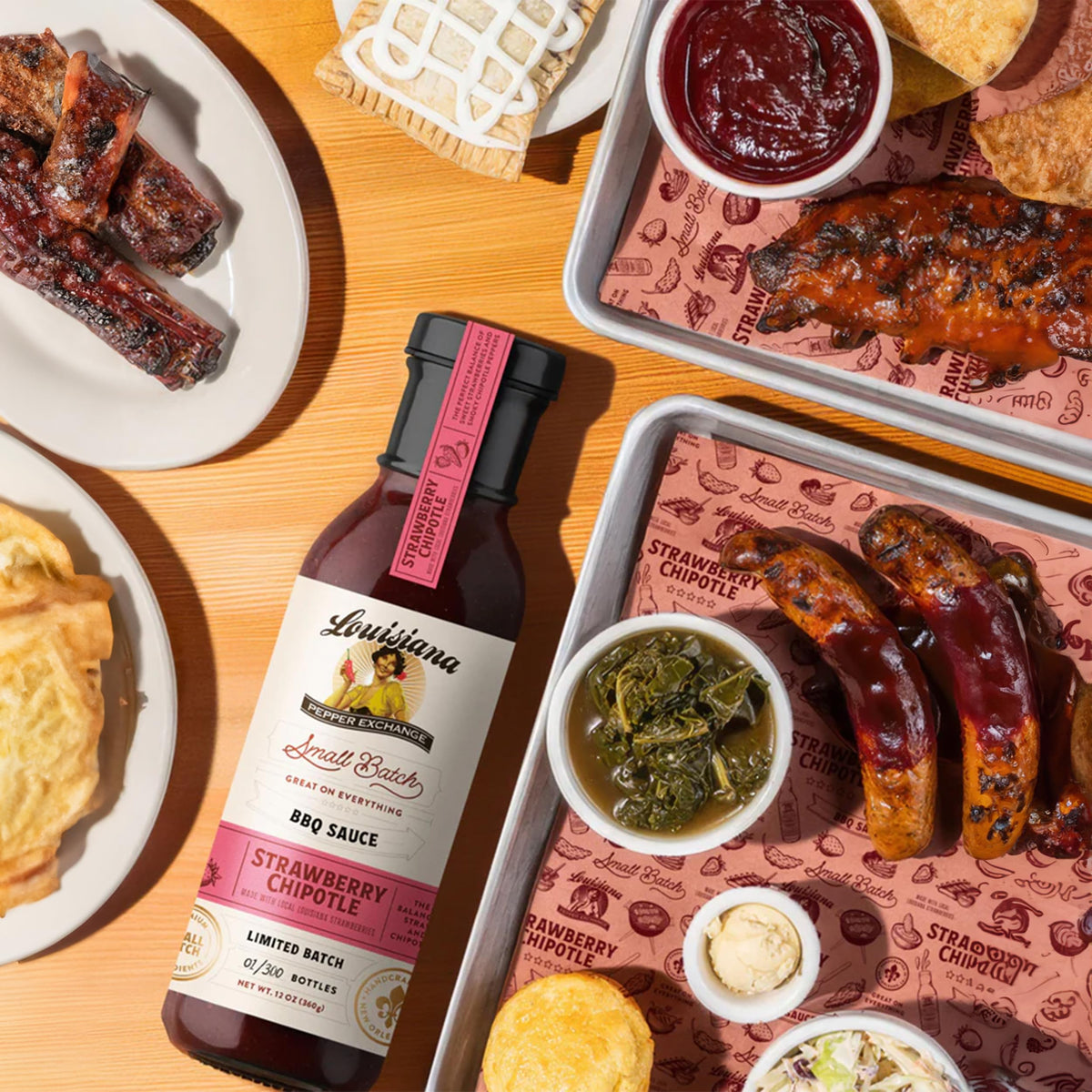 Louisiana Pepper Exchange Strawberry Chipotle BBQ Sauce, Gluten-Free, 12 Fl Oz, 2-Pack