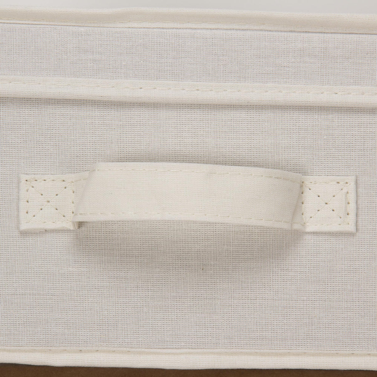 Household Essentials 115 Storage Box with Lid and Handle | Natural Beige Canvas | Jumbo