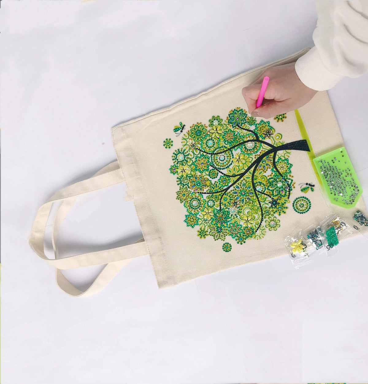 JGA JOGGING ARM 5D Diamond Painting Shopping Canvas Tote Bag Art DIY Portable Jewelry Handbags for Adults Women