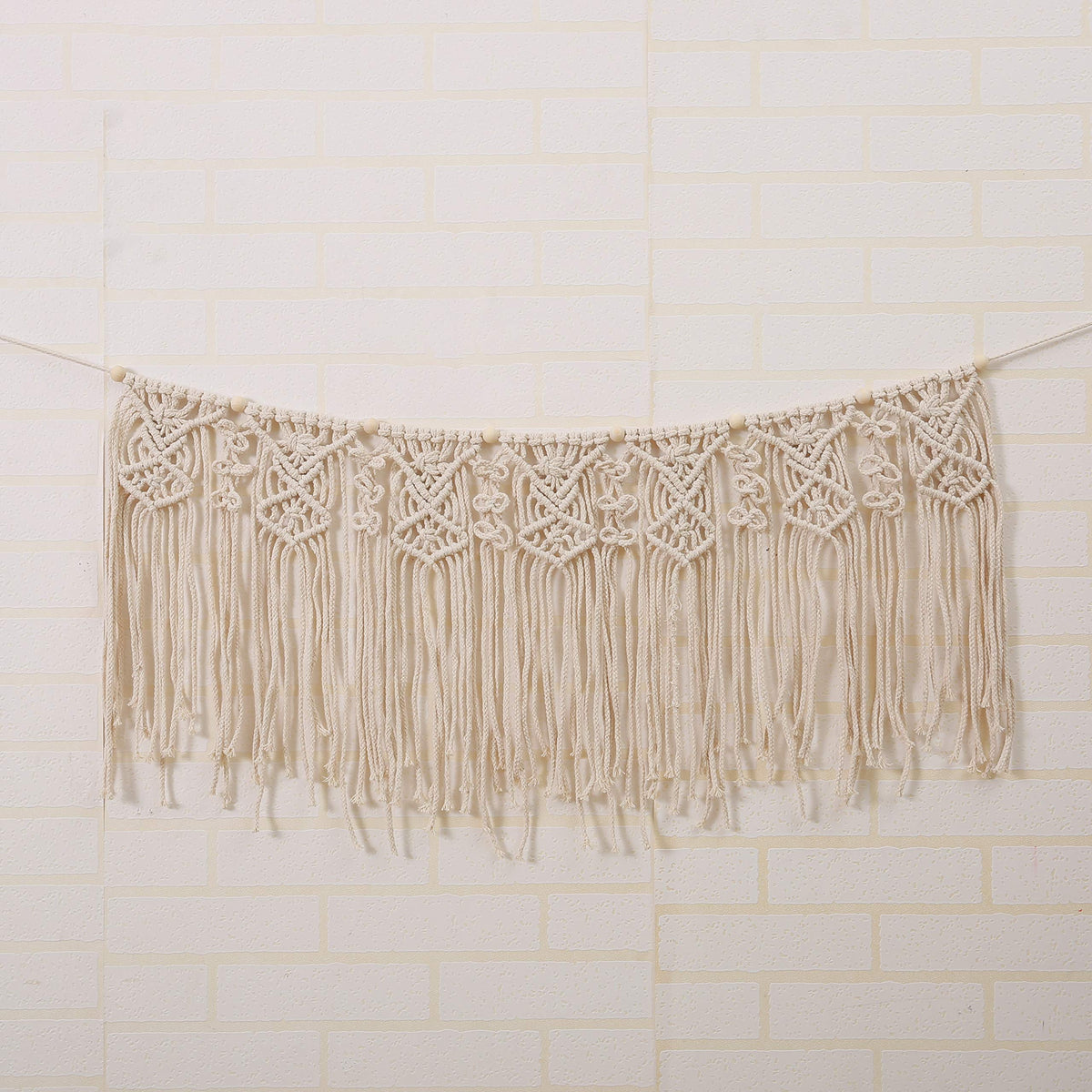 laddawan Macrame Garland Macrame Wall Hanging Nursery Wall Decor Boho Home Bohemian Bedroom Wedding Macrame Garland First Birthday Decor (B)