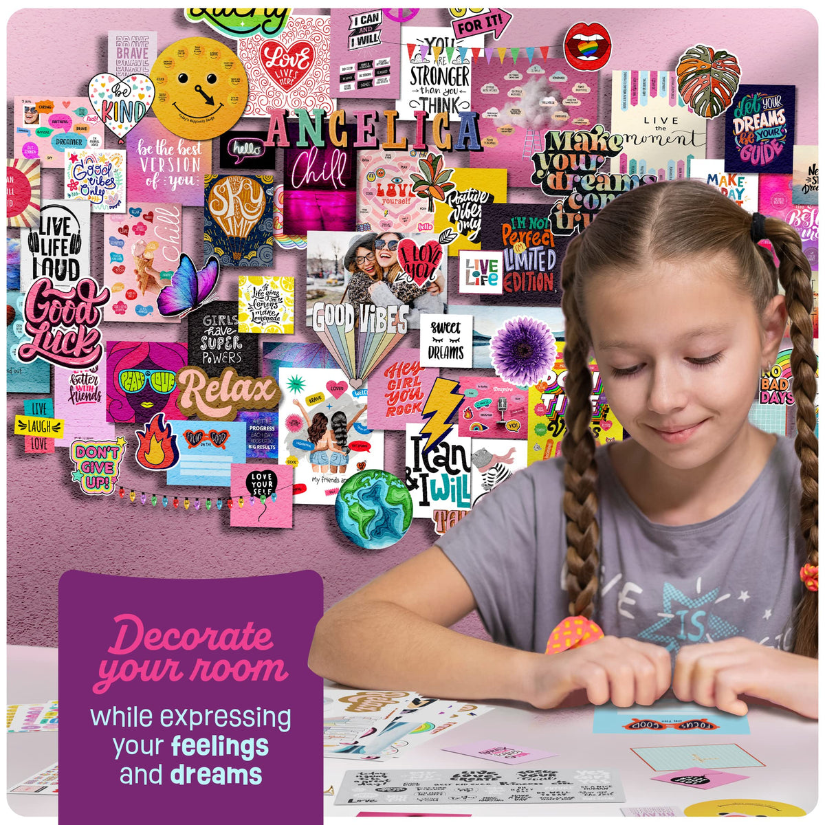 Pretty Me Wall Collage Kit for Teen & Tween Girls - Arts Craft Easter Gift Ideas for Age 11, 12,13, 14, 15, 16 Year Old Girl - Birthday Gifts for Teenage Bedroom Decor - Teens Creative Crafts Kits