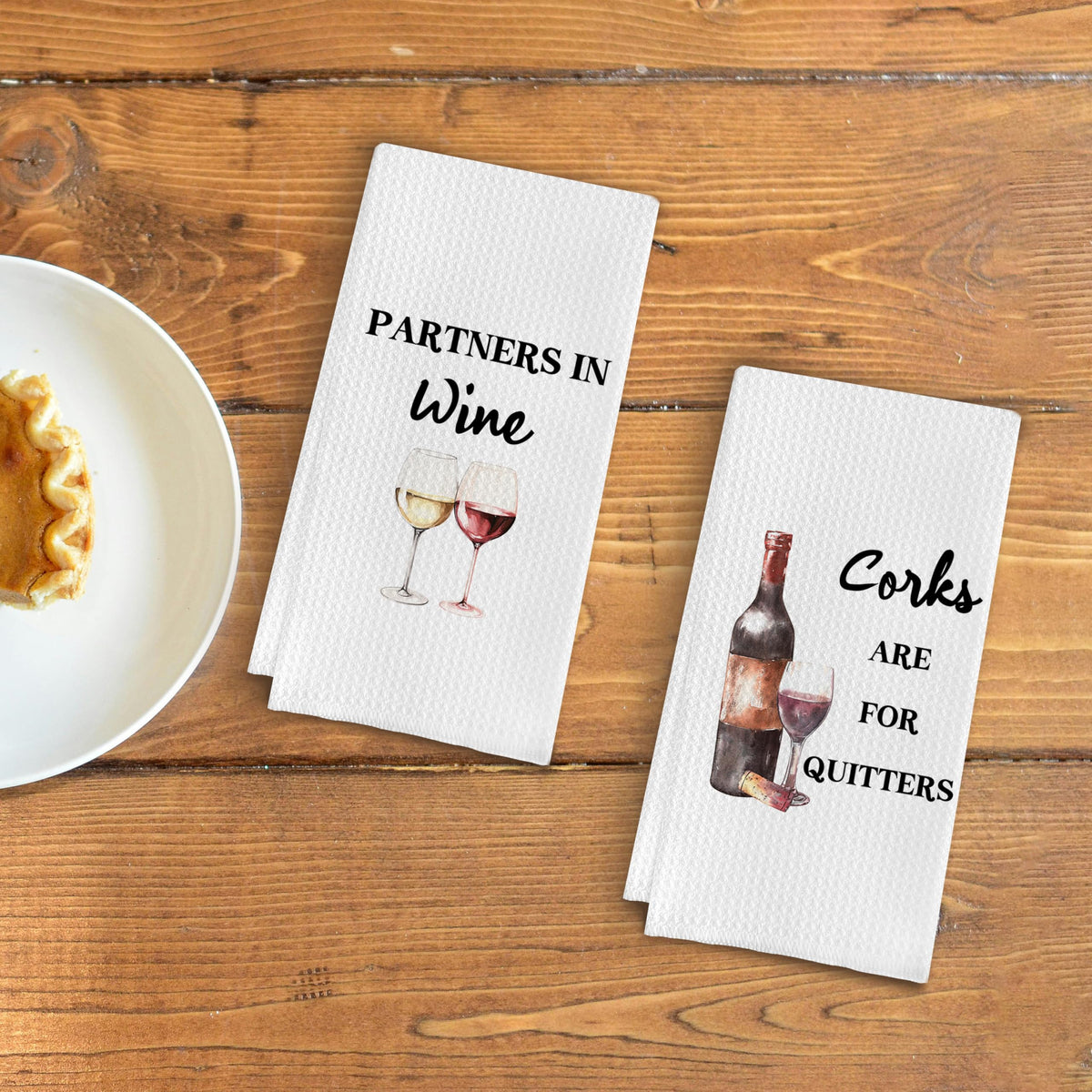 Qpenm Funny Wine Kitchen Towel Set, Decor Gifts for Women & Wine Lovers, Funny Tea Towels, 2 x 16x24 Inch