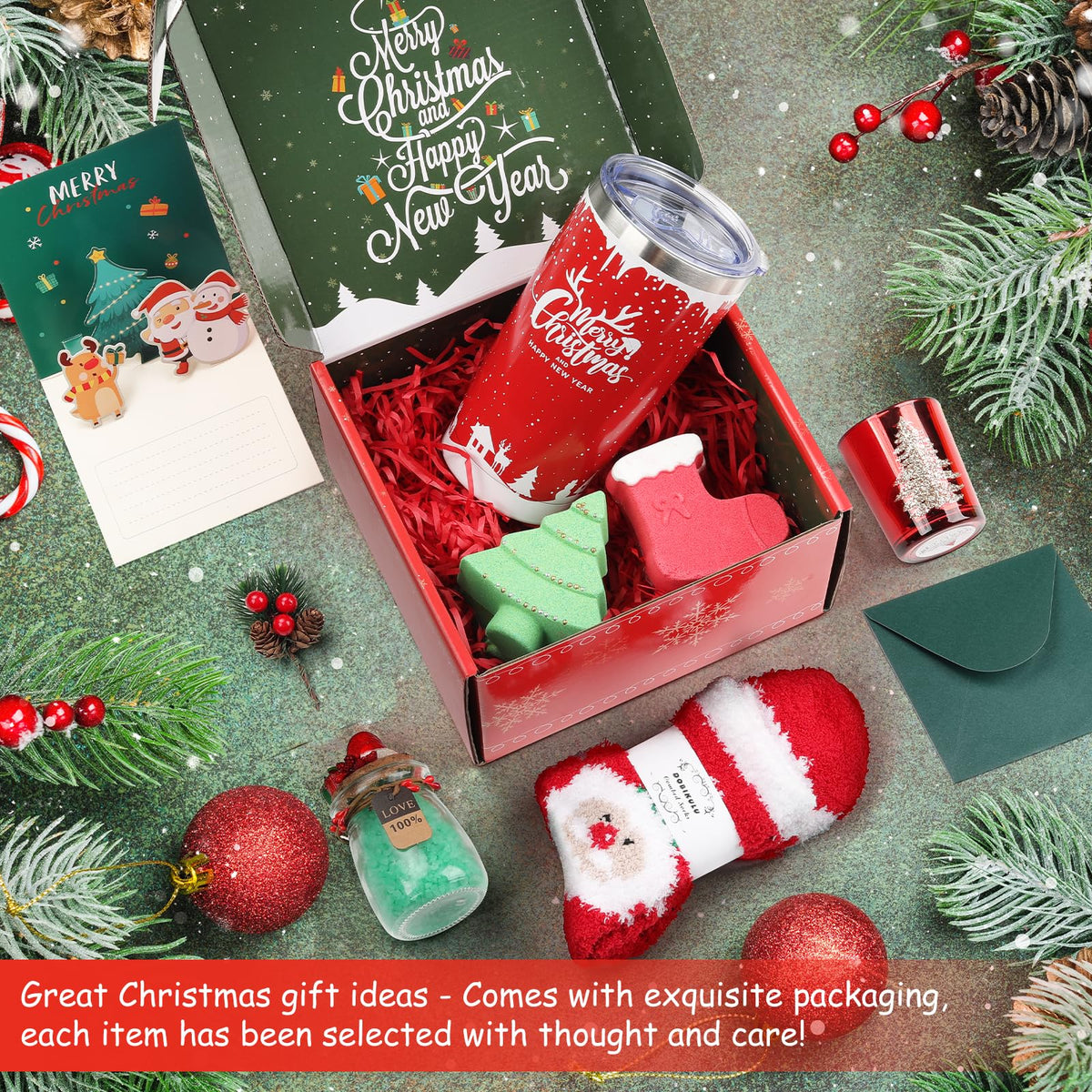 Christmas Gifts for Women-Mom Wife Christmas Gift Ideas-Xmas Gift Baskets-Holiday Relaxing Spa Thinking of You Thank You Set-New Year Gift Box-Unique Gifts for Her Grandma Friends Sister Coworker