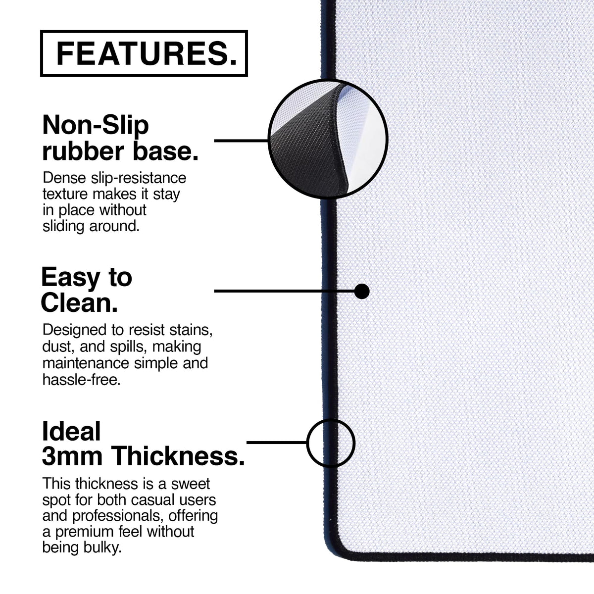 MPCO. Real Tree Large Gaming Desk Pad - 36" x 17" Duraglyde Fabric APX – Without Logo Desk Mats - Non-Slip, Washable, Smooth Glide for Precision Gaming & Work