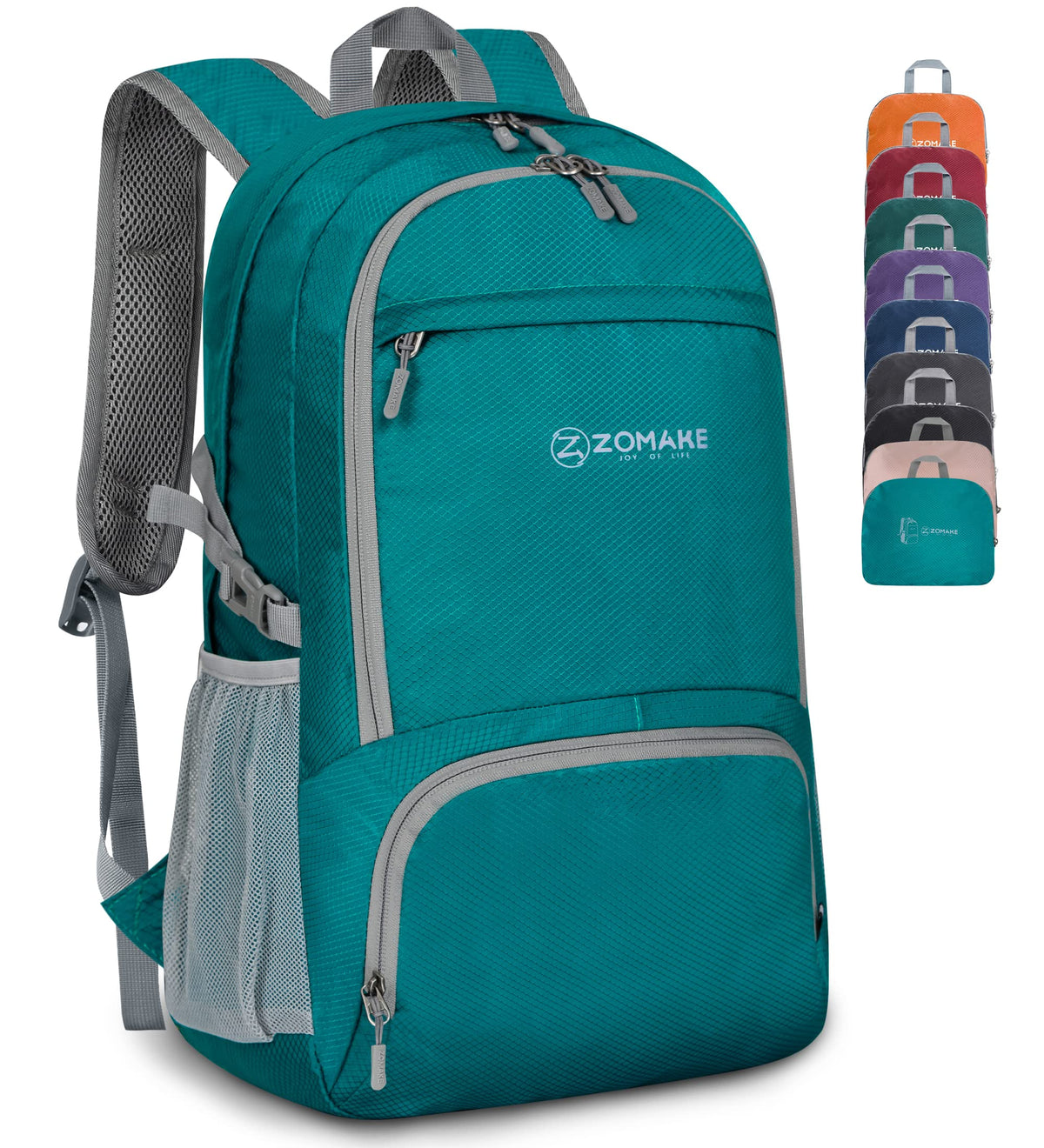 ZOMAKE Lightweight Packable Backpack 30L, Foldable Hiking Backpacks Water Resistant Compact Folding Daypack for Travel(Lake Green)