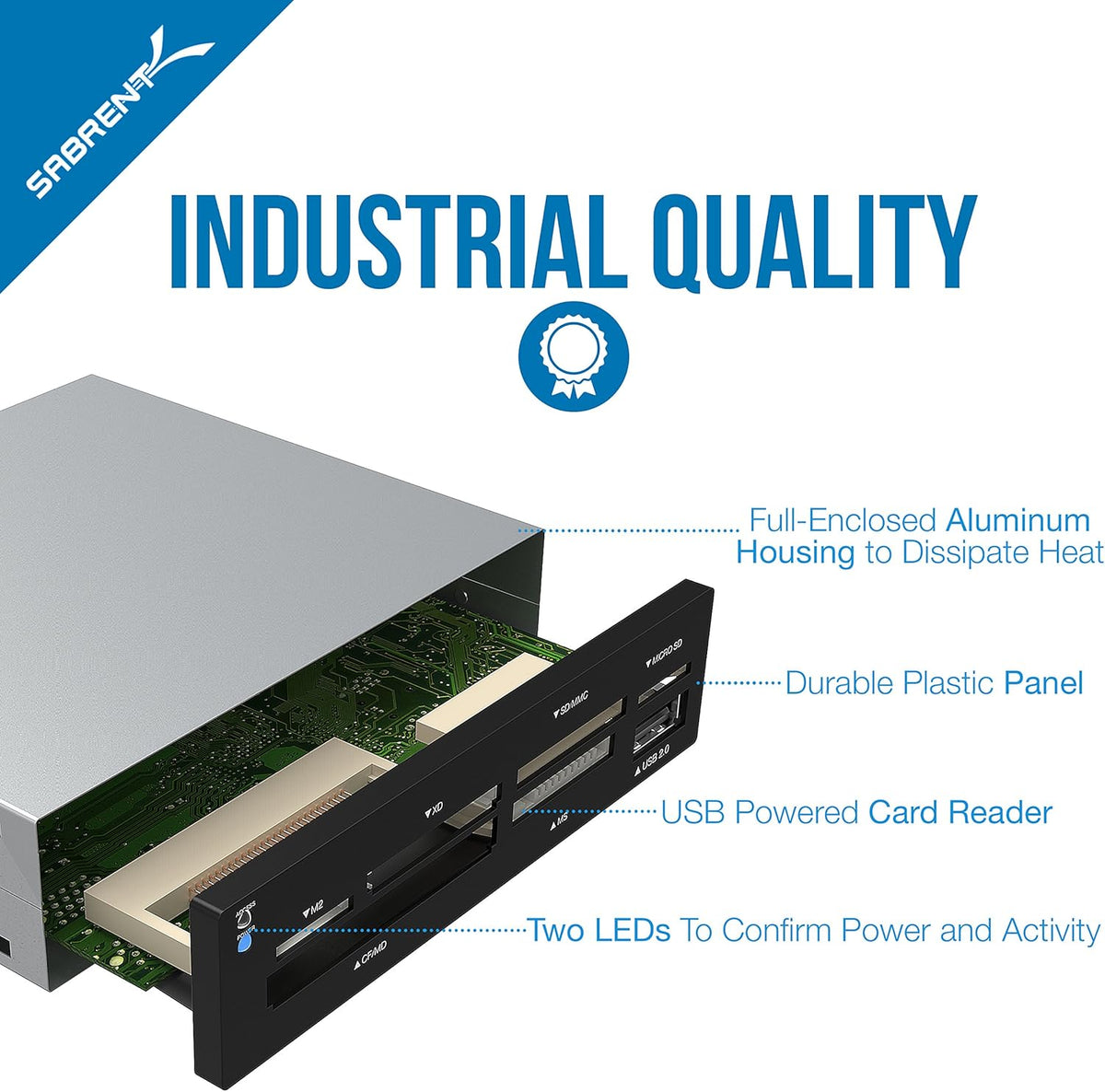 SABRENT 74 1 3.5 Inch in Internal Flash Media Card Reader/Writer with USB Port (CR-USNT)