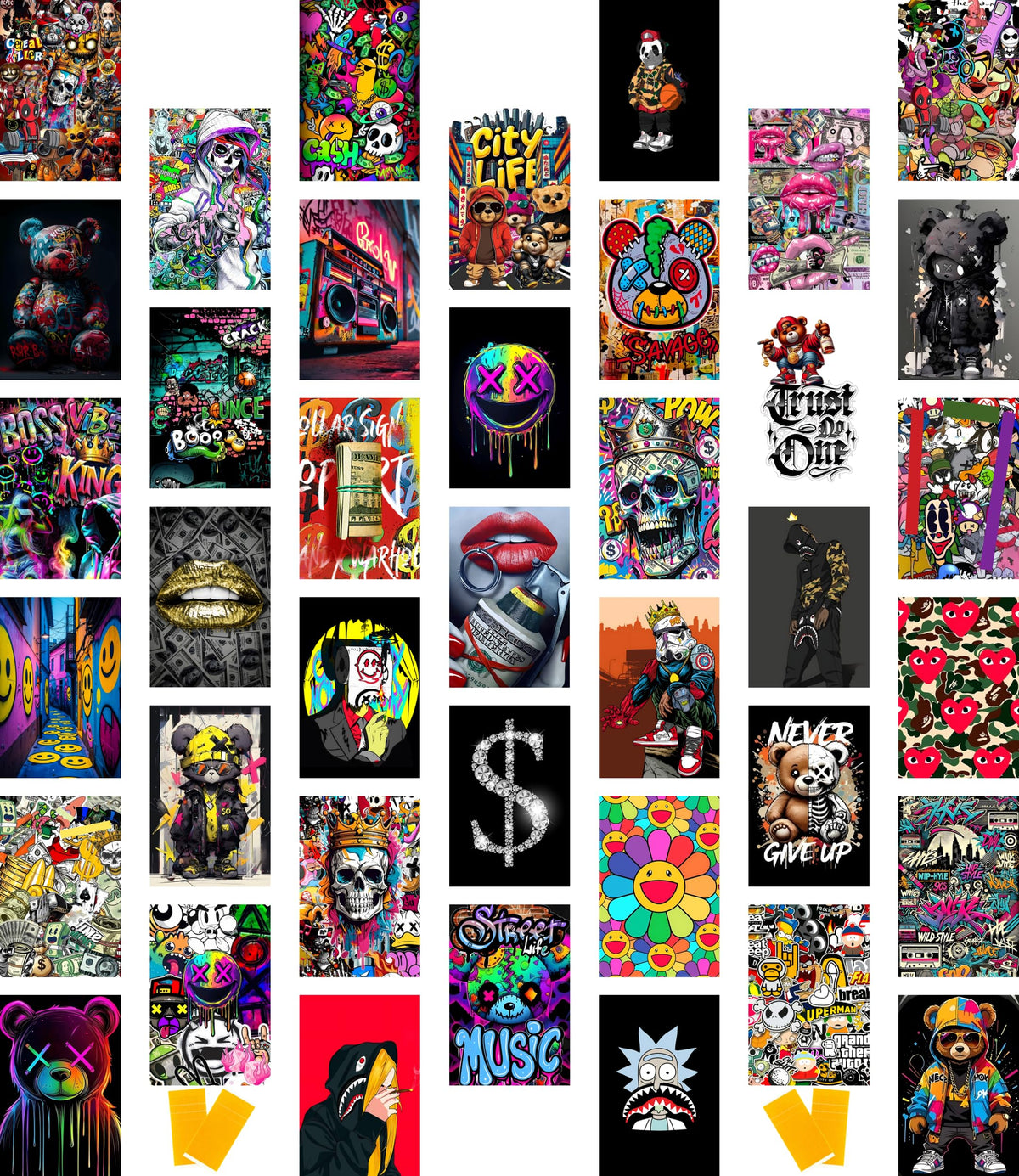 Libemz, 50 Pcs Hypebeast Aesthetic Wall Collage Kit - 4x6 inches - Hypebeast Room Decor, Aesthetic Wall Collage Kit Cool Posters Prints for Teen Boys Men Guys Girls Room Bedroom Dorm Decor, Posters for Room Aesthetic, Cool Posters (Hypebeast)
